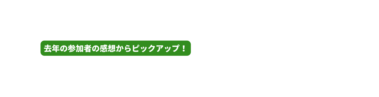 去年の参加者の感想からピックアップ